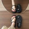 2025 Women's New Toe Clamped Slippers for Women's Summer Outdoor Wear Metal Buckle Flat Bottomed Beach Sandals