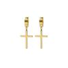 Korean Stainless Steel Cross Clip-On Earrings - Unisex, No Piercing Needed