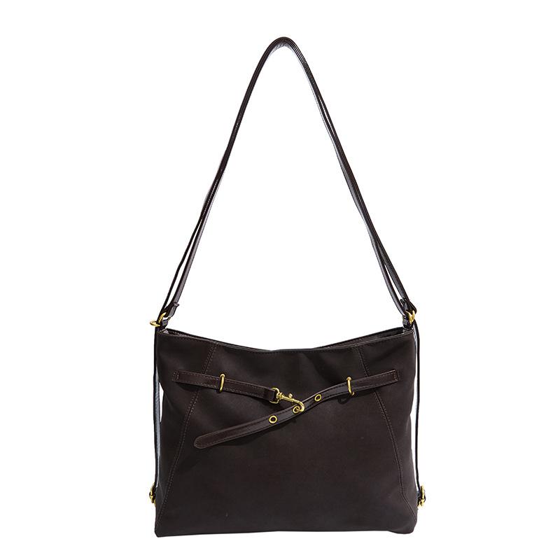 Prosta i pojemna torba dwustronna damska nowa torba na ramię modna i swobodna torba kurierska do dojazdów