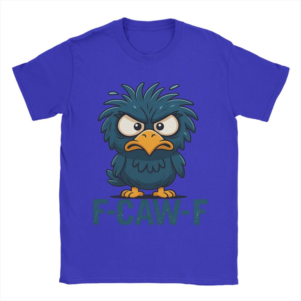 F-Caw-F Angry Bird Meme Funny Men T Shirts Vintage Tee Shirt Short Sleeve Crew Neck T-Shirts Pure Cotton Graphic Printed Tops