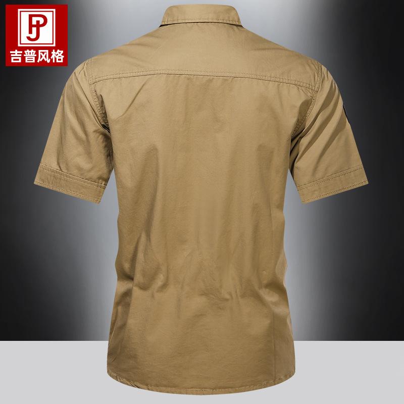 Summer Half Sleeve Shirt Men Casual Military Short Sleeve Shirt 