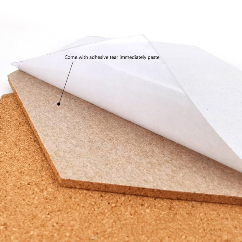 5PCS Cork Notice Board Self Adhesive Hexagon Cork Board for Photo Wall Decorations DIY Office Bulletin Board Corkboard
