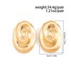 IngeSight.Z Retro Gold Color Spiral Big Stud Earrings for Women Personalized Exaggerated Fashion Party Jewelry Holiday Accessory