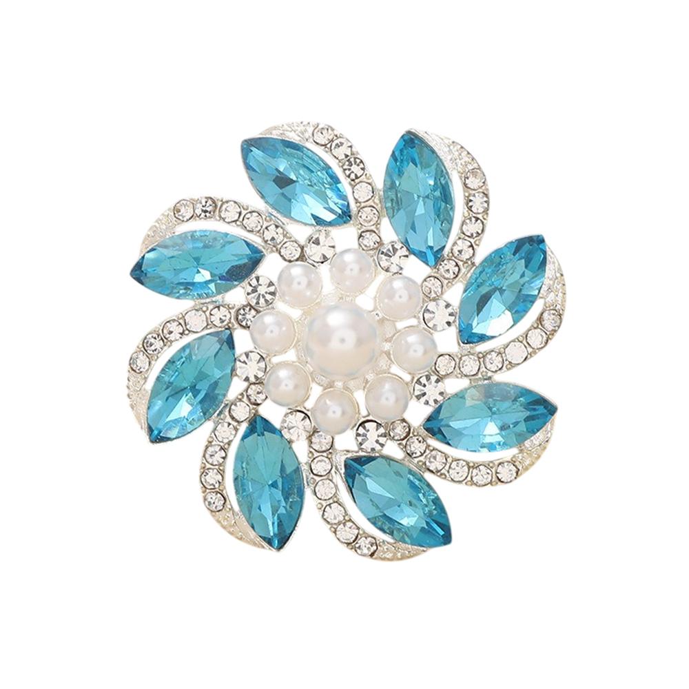 

DIY Phone Case Charms Rhinestones Flower Decoration Phone Shell Accessories Oval/Blue