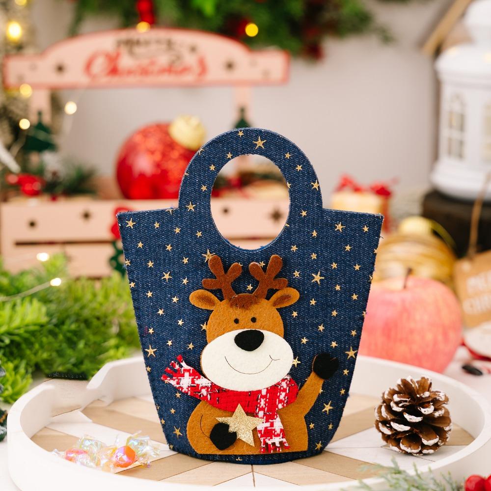 

Cartoon Cartoon Handbag Snowman/Elk Cookies Bag Cute Christmas Gift Bucket Children s Gifts Style C