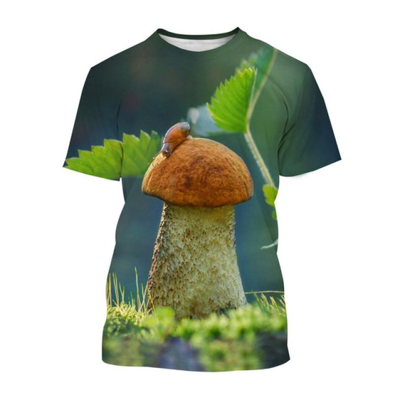 Osobnost Móda Houba Unisex Ležérní Tričko s Krátkým Rukávem Kulatý Výstřih Top Nový Zábavný HD 3d Potisk Letní Nadměrná Velikost Tričko