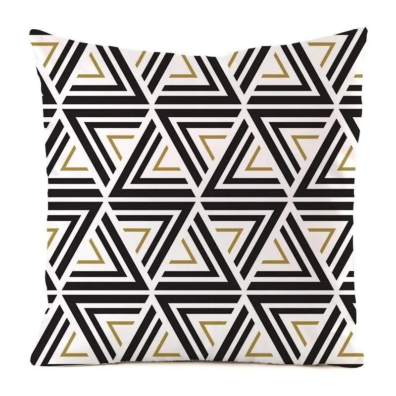 

Office Sofa Car Cushion Cover Luxury Home Decor Pillow Cover Simple Geometric Plaid Stripe Pattern 66x66cm