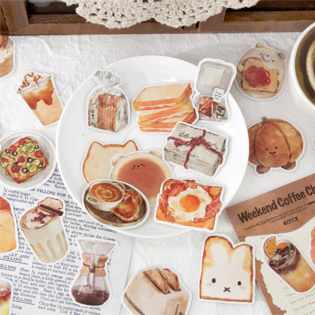 JIAMEI 50pcs/pack Sweet Collection Series Kawaii Toast Dessert Scrapbooking Stickers DIY Handmade Decoration Stationery Stickers