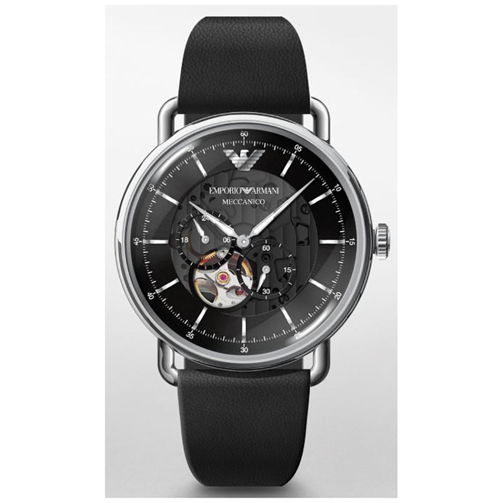 

Emporio Armani Aviator Blue Black Leather Men s Chronograph Quartz Watch AR60026 синий