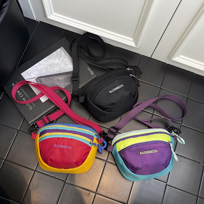 Women's Color Block Lightweight Crossbody Bag – Versatile Multi-Layer Sports and Hiking Mini Shoulder Bag