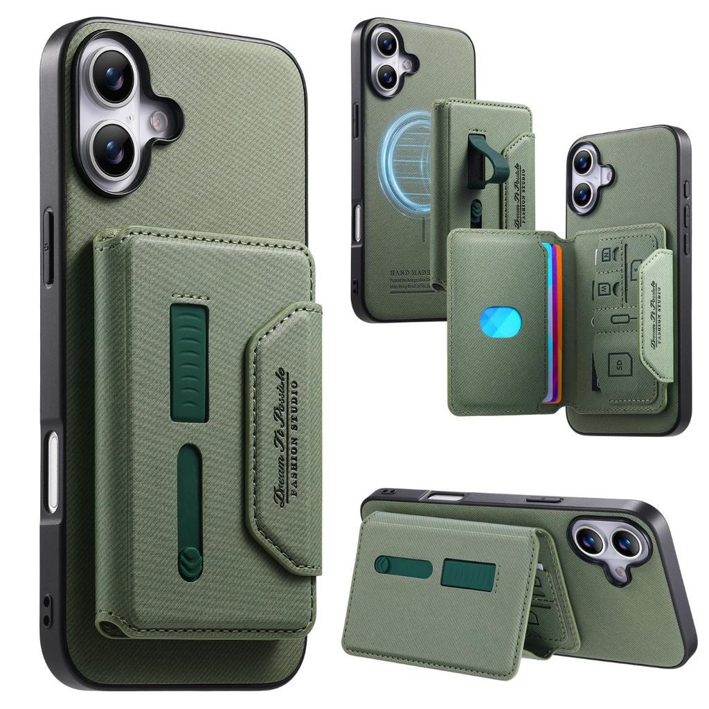 2 In 1 Detachable Magnetic Leather Wallet Cards Solt Phone Case for IPhone 17 Pro Max 16 Plus 15 14 13 12 11 Wristband Bag Cover