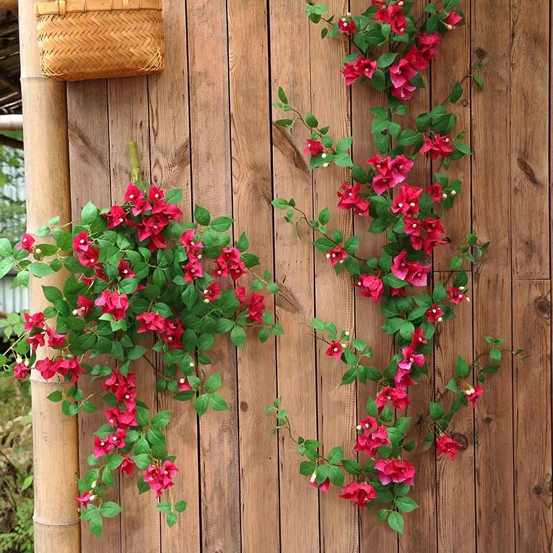 80cm Artificial Triangle Plums Wall Hanging Silk Fake Flowers Auditorium Decoration Simulation Flower White Green Triangle Plum