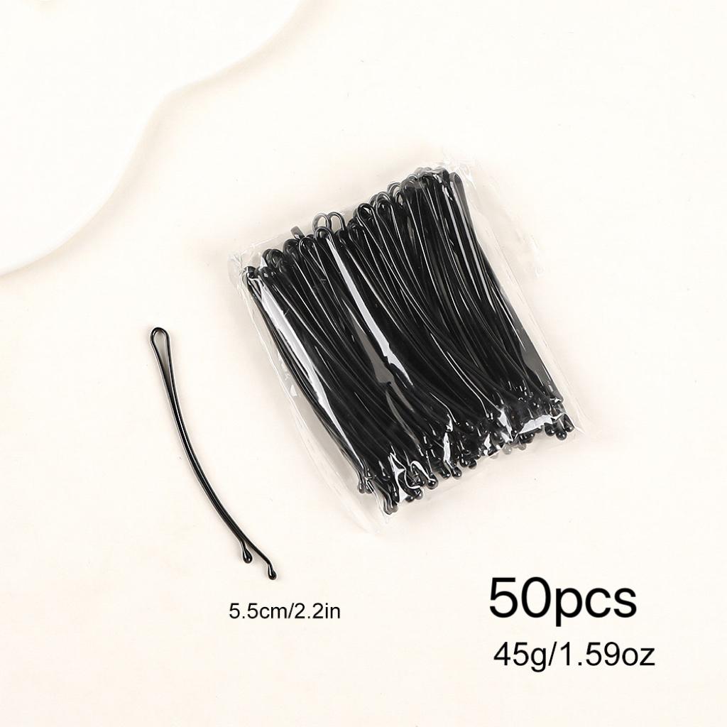 100Pcs Bobby Pins,2.2" Black Hair Pins Kit Hairpins for Women Girls Kids Hairdressing Salon Secure Hold Wave Hairgrip Hairclip