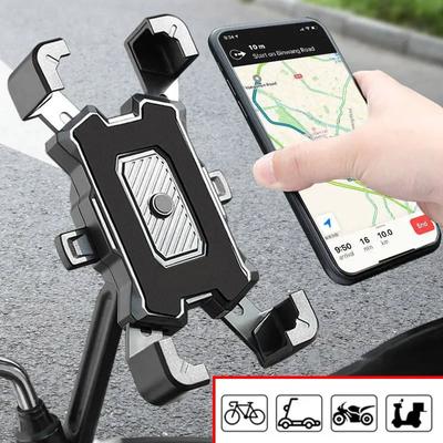 360 Rotation Motorcycles Bicycles Phone Holder Mobile Phone Navigation Bracket Bike Riding Shockproof For iPhone Xiaomi Samsung