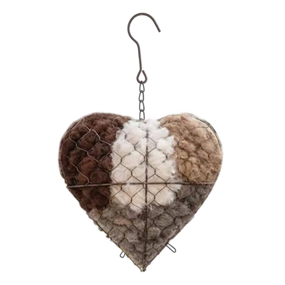 Bird Nesting Heart Refillable Hangable Outdoor Box Bird Nesting Material Holder for Parakeet Cockatiel Canary Finch Winter