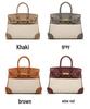 Platinum Color Block Leather & Canvas Handbag: Handheld, Shoulder & Crossbody