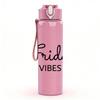 1PC Friday Vibes Cursive Letter 750ml Color Plastic Sports Water Bottle Leakproof Flip Straw Lid Suitable for Sports Office Home Use