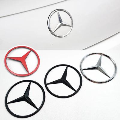 90mm ABS Chrome Noir Logo Emblème Mercedes Badge Étoile Arrière Pour Mercedes Benz W203 W206 W212 X253 W167 W166 W247 C E GLA GLC GLE