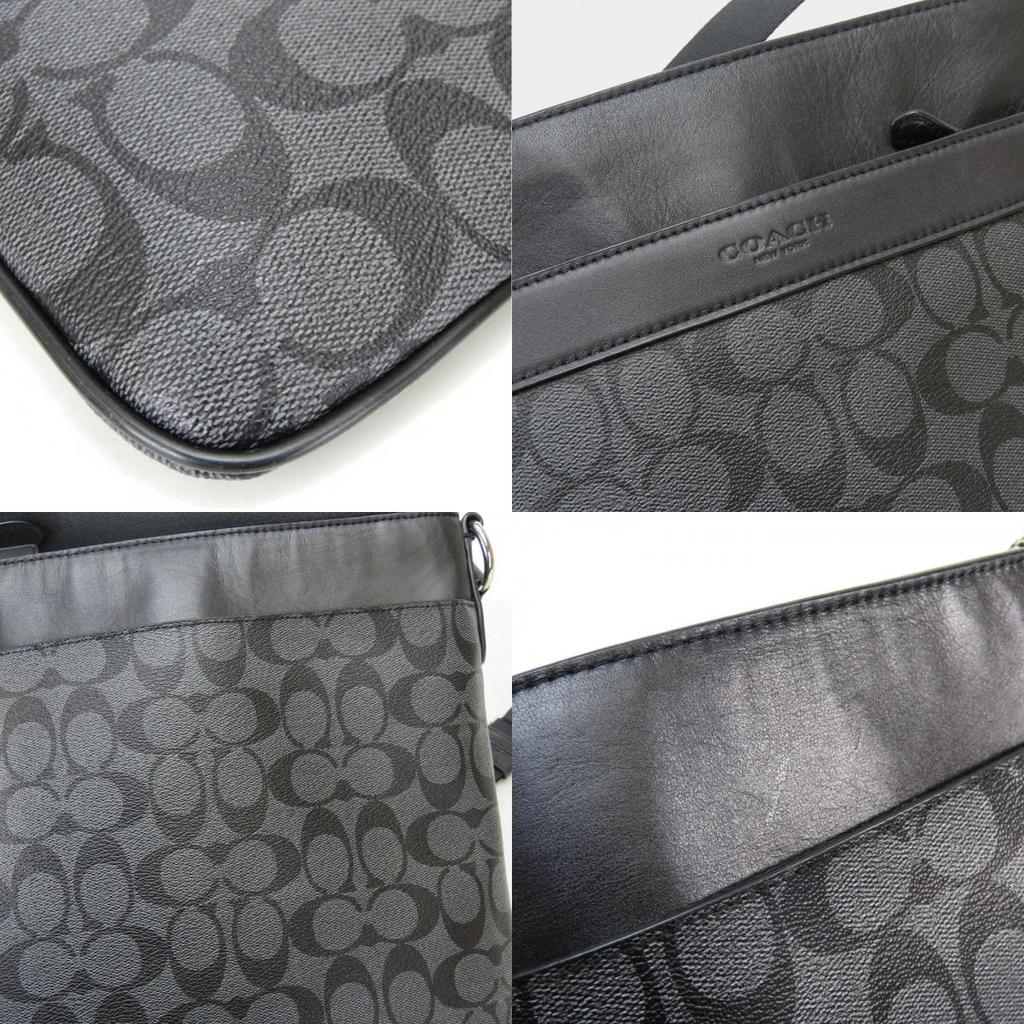 Použitá taška přes rameno COACH Signature F54781 PVC/kůže černá šedá ležérní