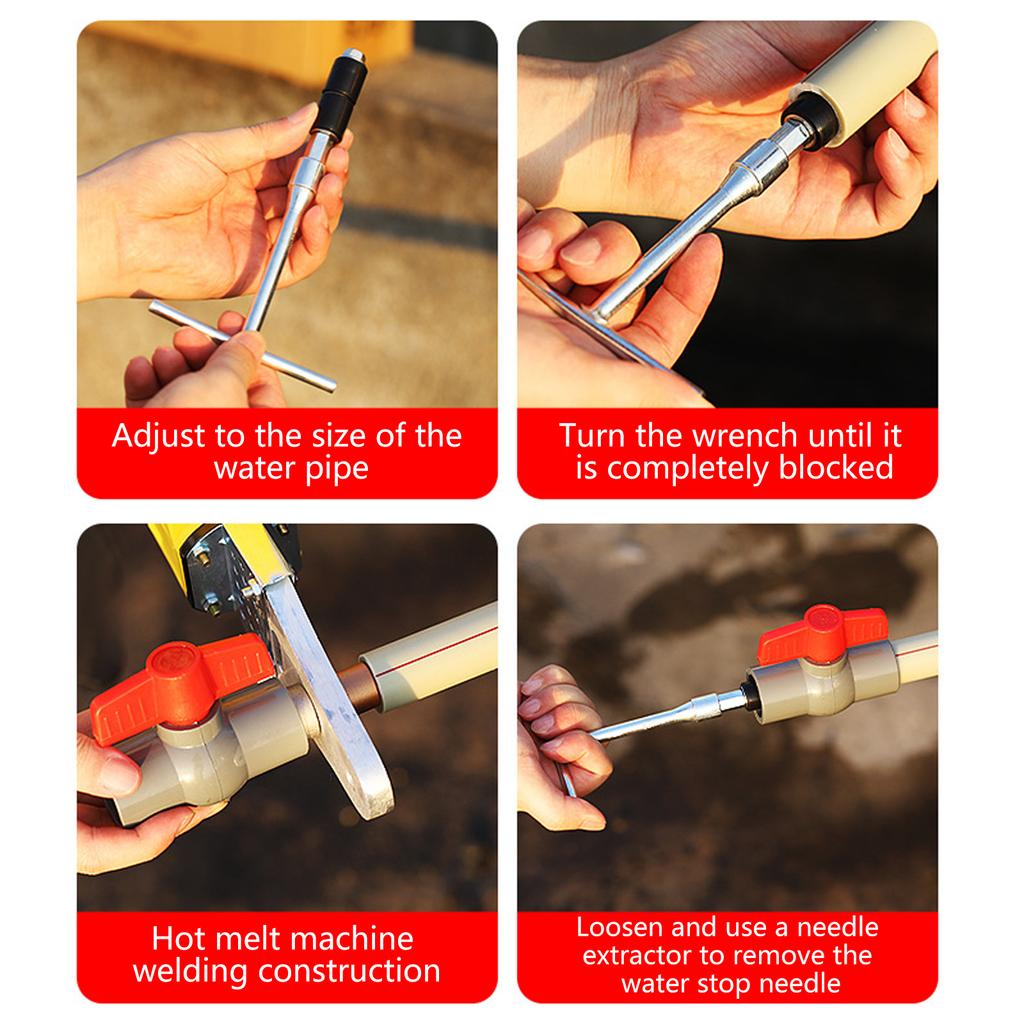 Metal Hot Melt Water Stop Pin 20/25/32 Rubber Water Stop Needle Kitchen Plugging Repair Plumbing Tool Set Pipe