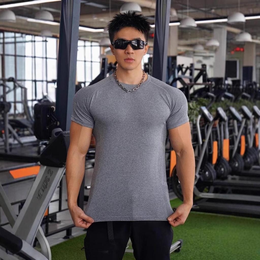 Men's Stretch Cotton Cuffed Short Sleeve Basketball & Running T-shirt