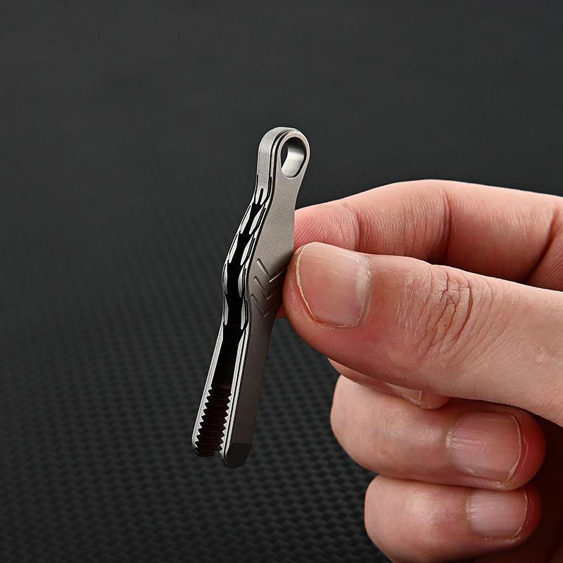 1Pc Mini Tweezers Small Tc4 Titanium Alloy Clip Portable Tweezers Nipper Edc Outdoor Tool Outdoor Pocket Maintenance Tool