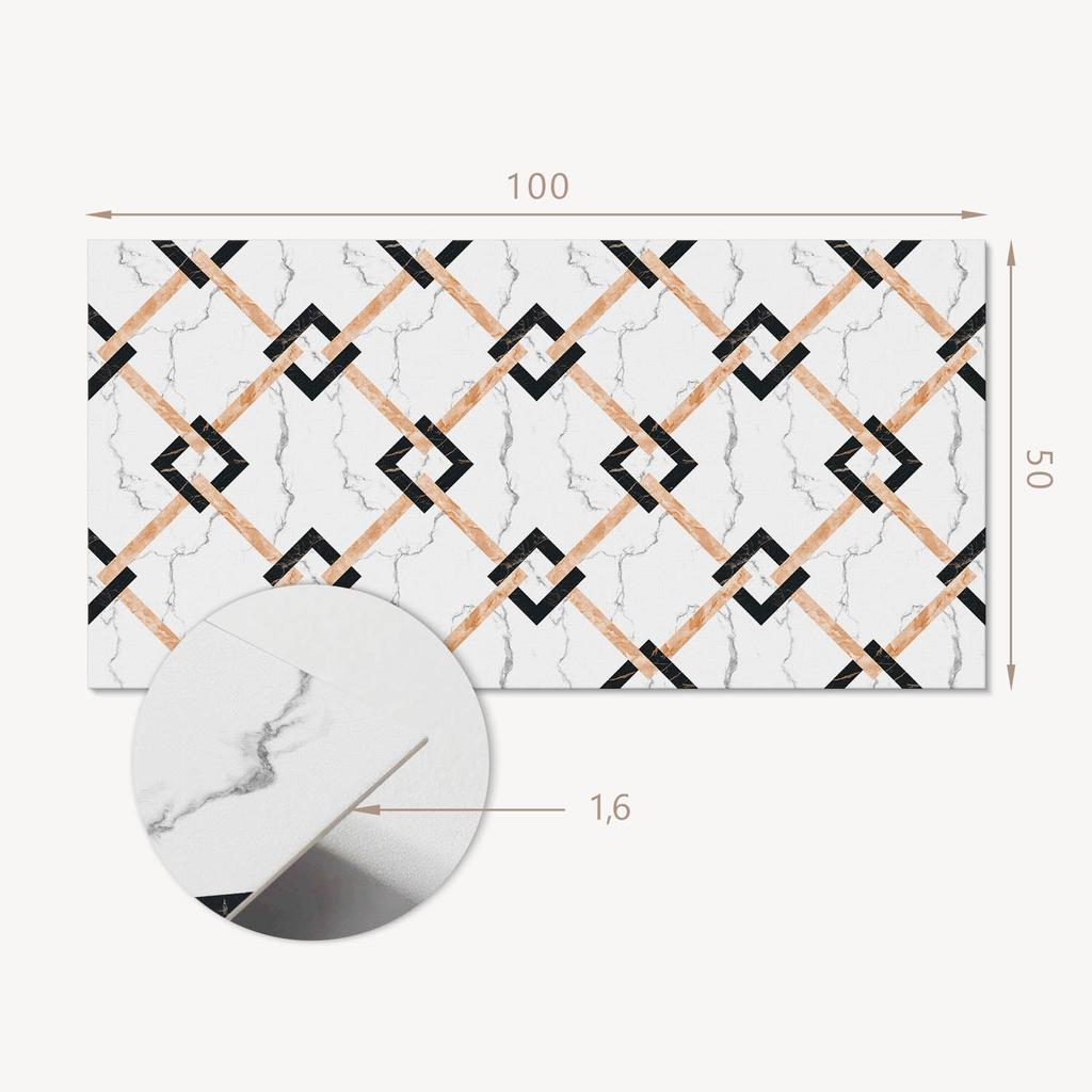 Samoprzylepny Element Dekoracyjny Winylowy Do Domu 100X50 Cm Geometryczne Wzory Marmurowe
