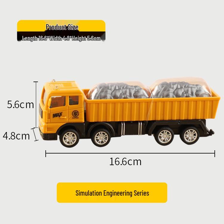 Kids' Inertial Engineering Vehicle Set: Excavator, Bulldozer, Forklift, Loader, Crane Toy Models