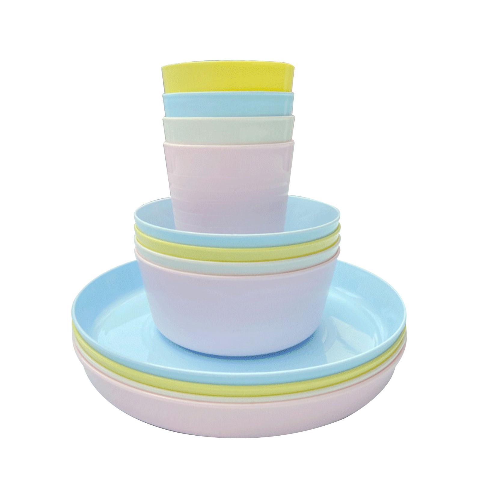Plate Bowl and Cup Set Sturdy and Lightweight Tableware Set for Children Adults 1