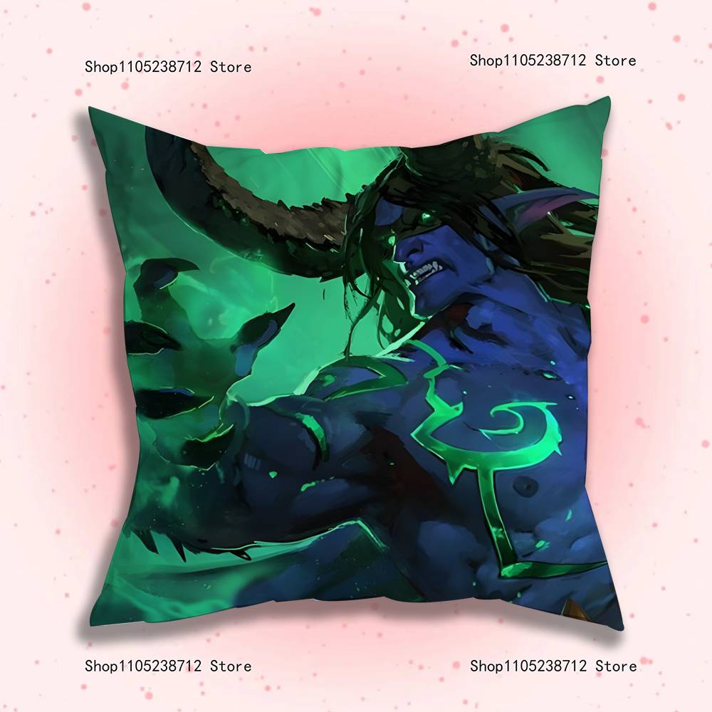 Worlds Of W-Warcrafts Game Pillow Case Plush Fabric Soft Pillowcase Double Sided Print Sofa Cushion Cover Throw