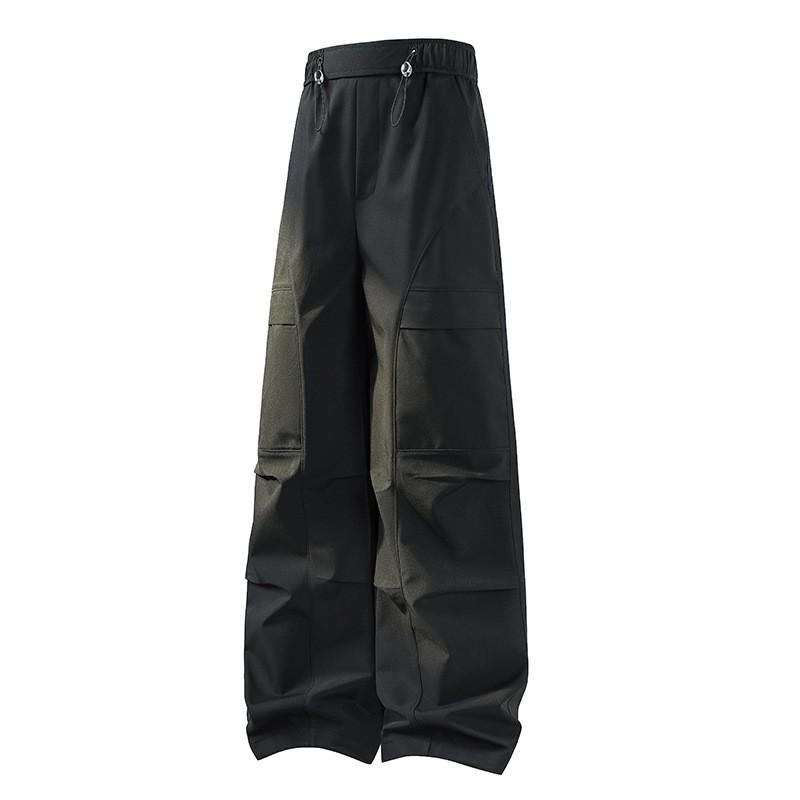 Womens Outdoor Waterproof Windproof Hiking Pants Loose Quick-Dry Cargo Wide-Leg Trousers