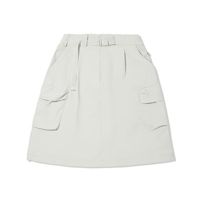 Li Ning ANB Collaboration Solid Color Mid Waist Versatile Breathable Casual Skirt Women Skirts Silver-Fox-Gray ASKV260-4