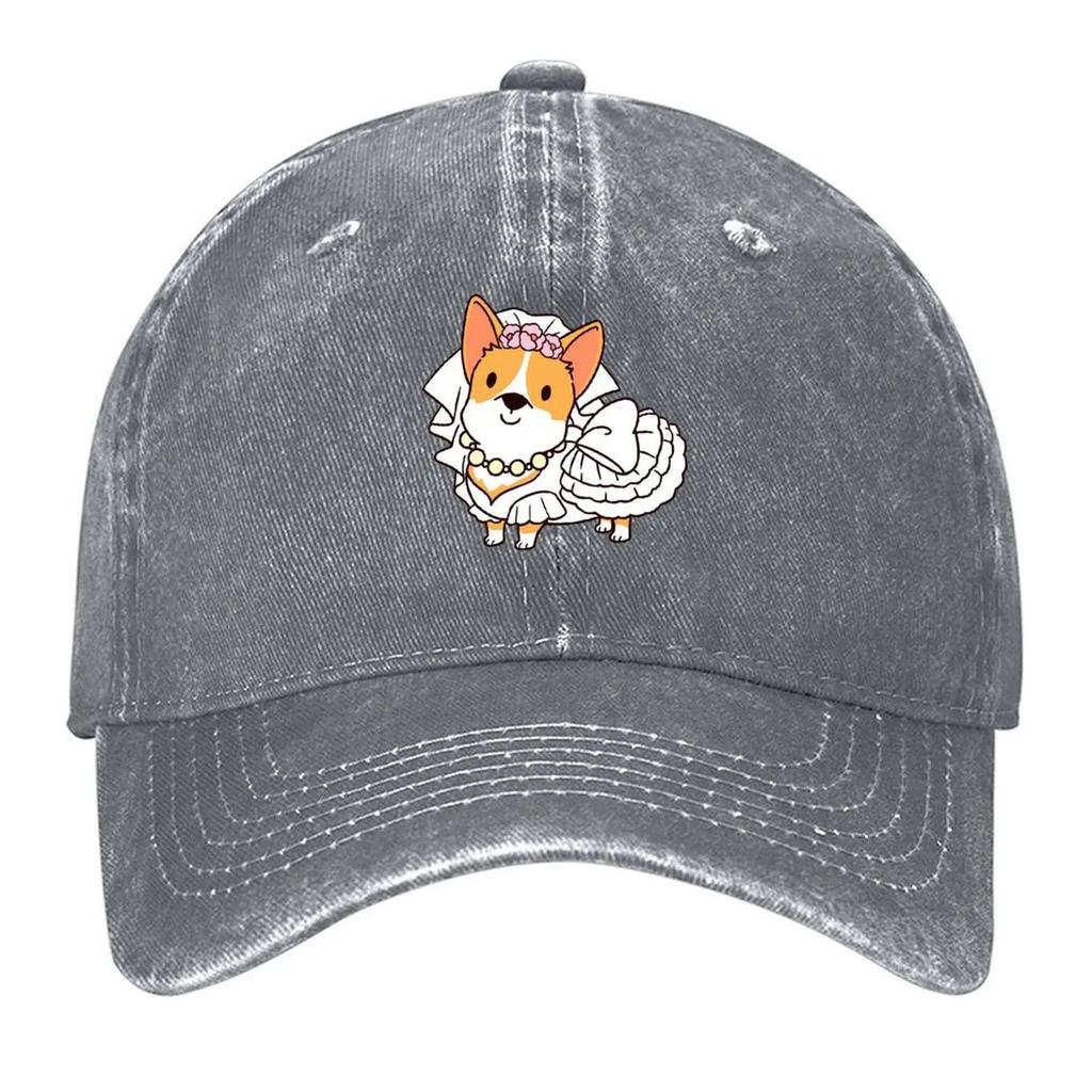New Bride Corgi Wedding Baseball Cap black Rugby Luxury Unisex cap Golf Hat Unisex For Unisex Womens