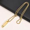 10mm Stainless Steel Customed Necklace for Men Rectangular Pendant Punk Link Chain Geometric Necklaces Hip Pop Jewelry Gifts