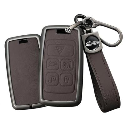 TECART Smart Key Case/Key Cover for Land Rover, Range Rover Discovery, XE, XF, XJ, LR2, LR4, and More, Brown