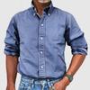 Men S Casual Business Solid Color Turn Down Collar 3 4 Sleeve Shirt