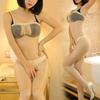 Freeauce 12D Strap Open Crotchless Pantyhose Bodysuit Lingerie Thigh High Stockings Sexy Underwear Tights For Women Plus Size
