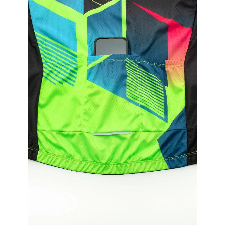 Men'S Cycling Jersey - High-Elasticity Knit Fabric with Reflective Back Design, Breathable Moisture-Wicking Fabric for Road & Mountain Biking,