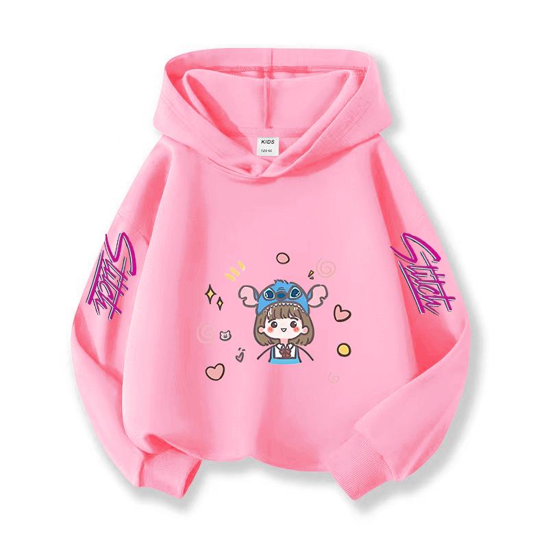 Children's Hoodie Christmas Gift Girls Winter Stitch Pattern Hoodie Girls Long Sleeve Comfortable Soft Top