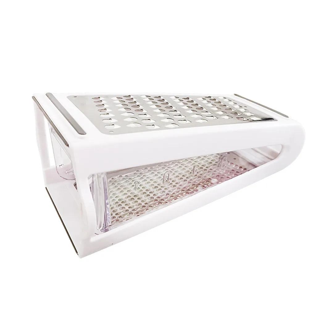 Cheese Grater with Container for Kitchen Vegetable Stainless Steel Grater with Handle Cheese Grater Box NonSlip Base Accessories