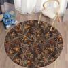 Halloween Round Carpet Magic Pumpkin Demon Bat Graphic Print Rug For Living Room Table Chair Decor Non-slip Circle Floor Mats