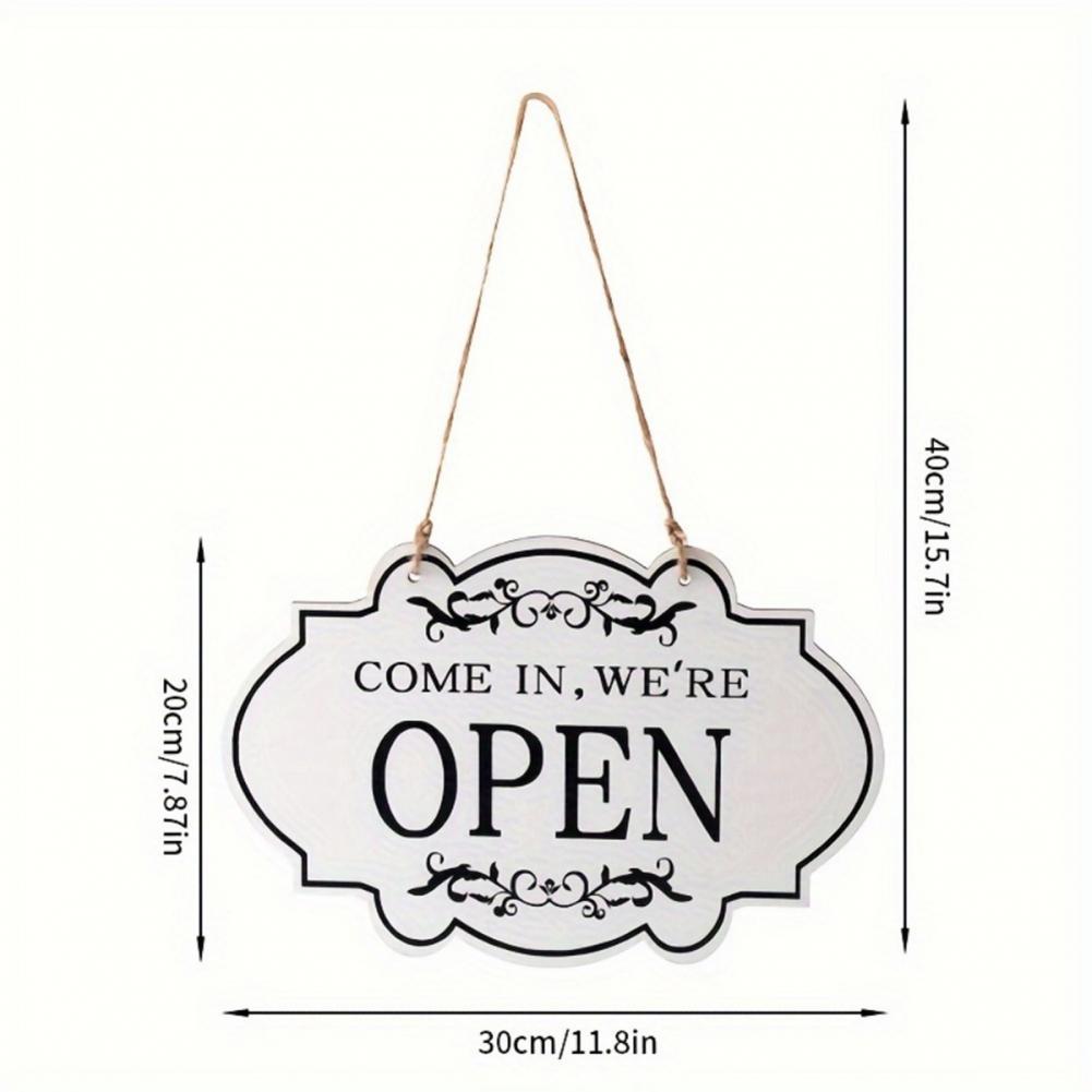 Rustic Business Sign Wooden Open And Closed Sign Double Sided Vintage Open Sign with Rope for Coffee Shop Restaurant Bar