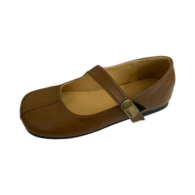 Flat silver Mary Jane shoes women's shoes new round head commuting versatile light mouth single shoes