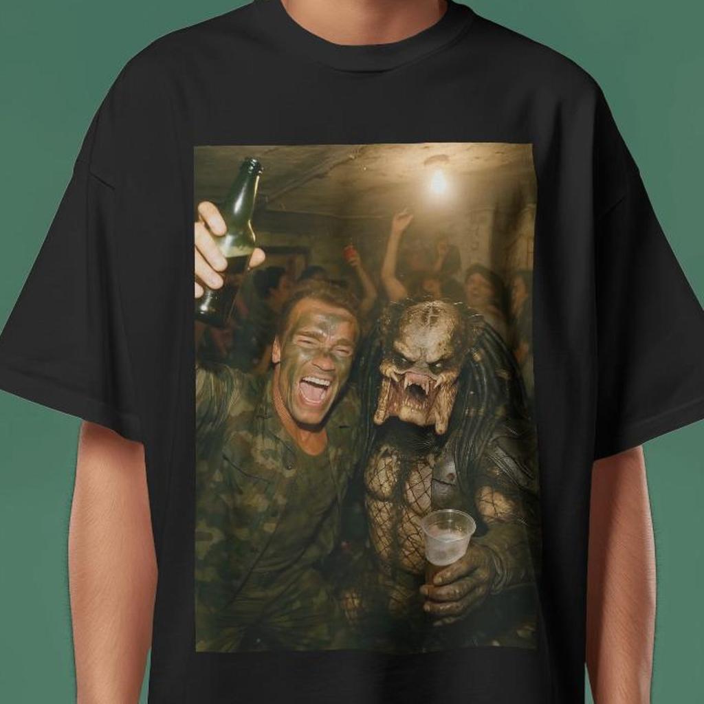 Terminator Predator Drinking Shirt - Funny Movie Night Apparel