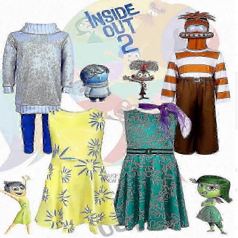 Inside Out 2 Cosplay Costume Party Fancy Dress Set Jumpsuit Bodysuit 0619 - DSW