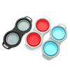 Portable Foldable Dogs Cats Travel Water Food Bowls Double Bowl for Walking