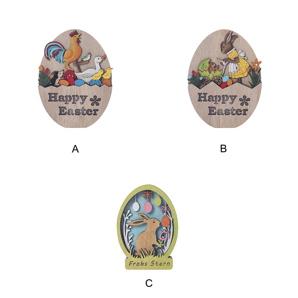 Holz Ostern Dekoration Ornamente Niedlichen Ei Bunny Mit LED Nacht Licht Holz Ostern Dekoration