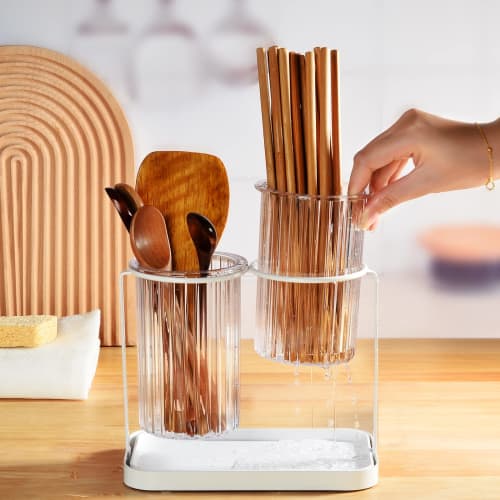 Umlaca Stylish Chopstick Holder, Chopstick Drainer for Chopsticks and Forks, Kitchen Chopstick Holder, Tool Holder, Kitchen Cutlery Stand, Chopstick S