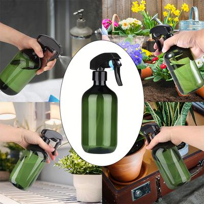 500 ml Dünnhals-Dunkelgrüne Flasche Sprühflasche G-Pistole Pumpenkopf Sprühflasche Pflanzensprühflasche für Reinigungslösungen Haargartenarbeit