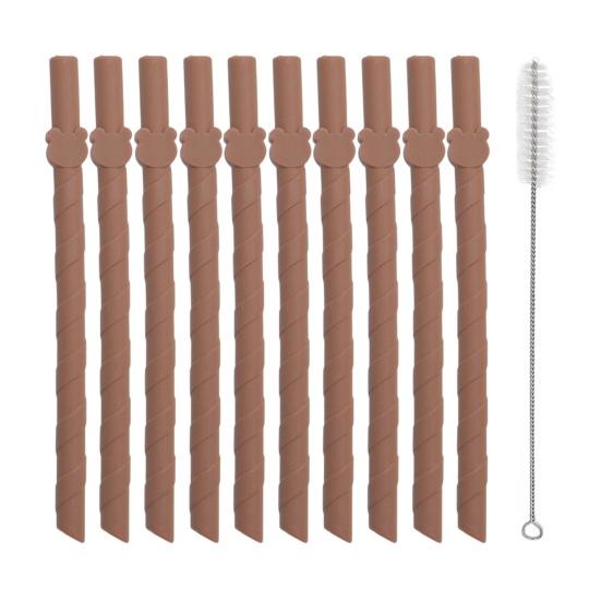 10Pcs Colorful Silicone Straws Reusable Easy To Clean BPA-free Food Grade Dishwasher Safe Straight Straws